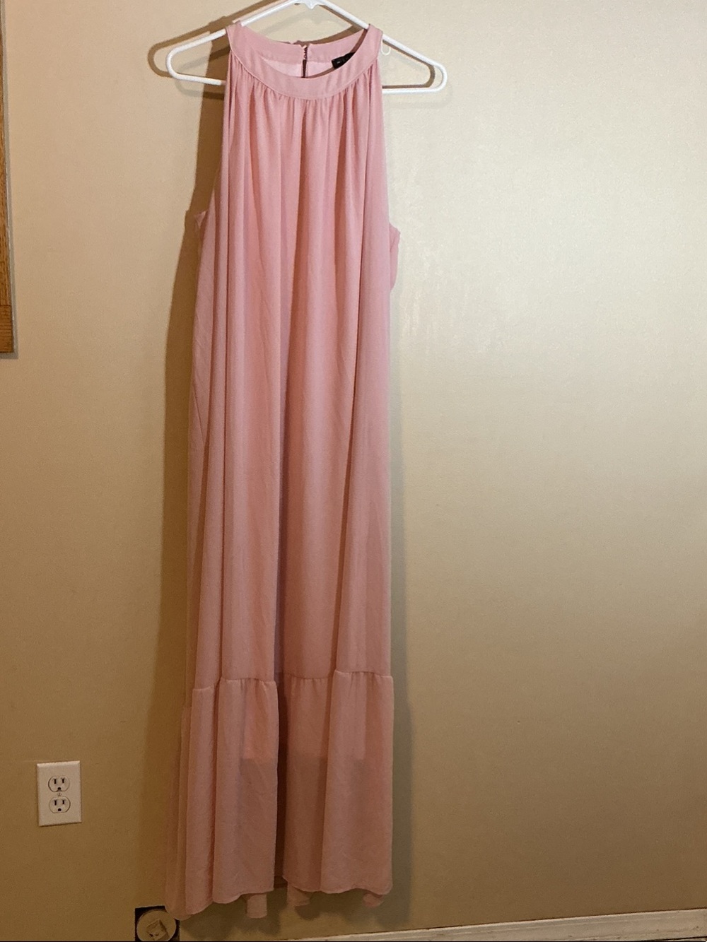 HISMOS Made in Italy Blush Pink Maxi Dress With Slip | Size Large